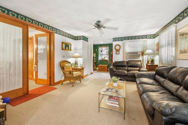 67 Main St, Atkinson, NH 03811 - carpeted living room with a ceiling fan and cooling unit