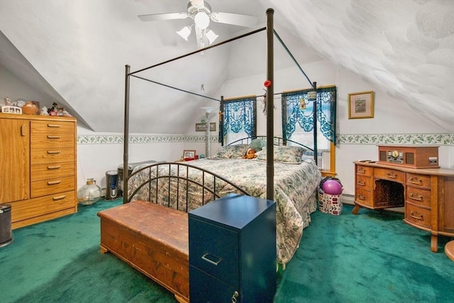 67 Main St, Atkinson, NH 03811 - bedroom with carpet flooring, vaulted ceiling, and a baseboard radiator