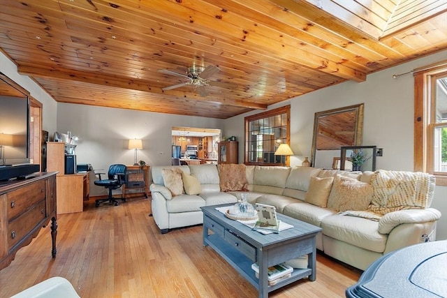 5 Vasa St, Billerica, MA 01862 - living room with light wood finished floors, a desk, wood ceiling, and a ceiling fan