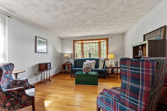 5 Vasa St, Billerica, MA 01862 - living room featuring a textured ceiling and wood finished floors