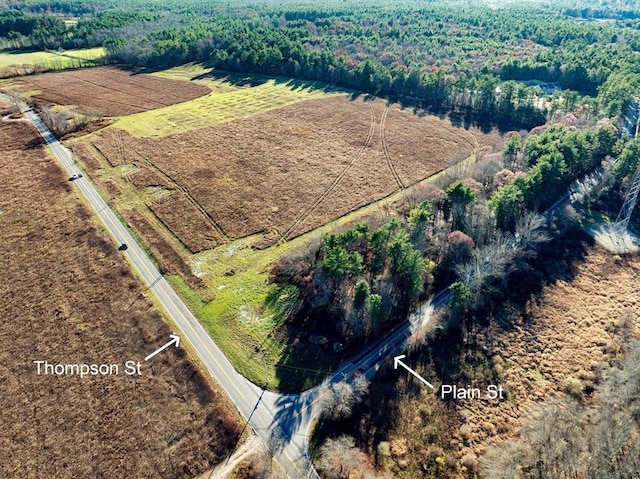 birds eye view of property featuring a rural view