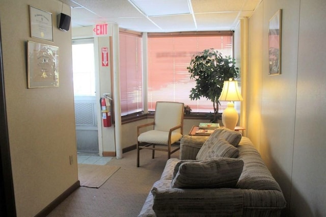 28-30 W Main St, Ware, MA 01082 - sitting room with carpet flooring and a drop ceiling