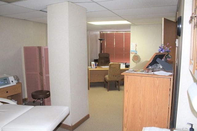 28-30 W Main St, Ware, MA 01082 - carpeted office with a paneled ceiling