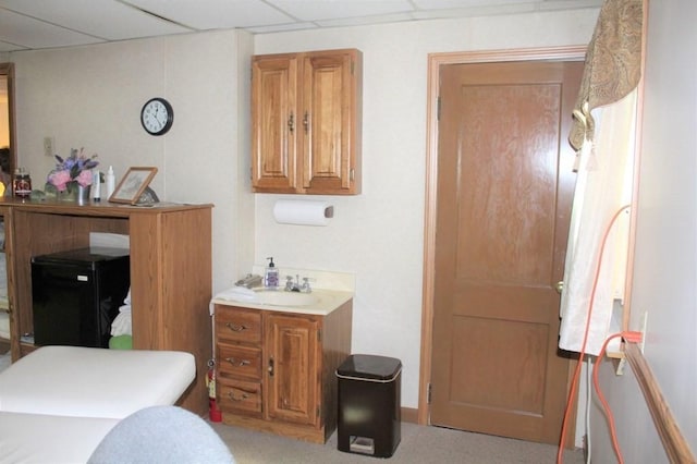 28-30 W Main St, Ware, MA 01082 - bathroom featuring a paneled ceiling and vanity