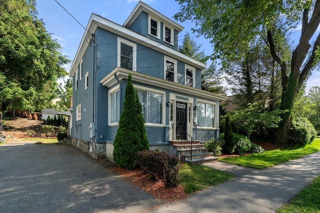 349 Pleasant St, Milton, MA 02186 - traditional style home with entry steps and stucco siding