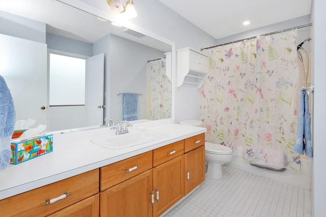 14 Michaels Grn Unit 14, Woburn, MA 01801 - bathroom featuring tile patterned flooring, vanity, toilet, and curtained shower