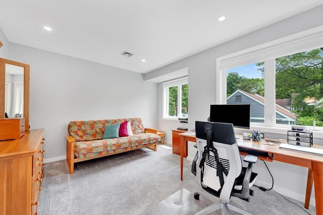 14 Michaels Grn Unit 14, Woburn, MA 01801 - home office featuring baseboards, light colored carpet, and recessed lighting