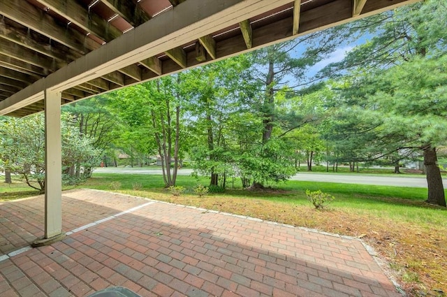 14 Michaels Grn Unit 14, Woburn, MA 01801 - view of patio / terrace featuring view of wooded area