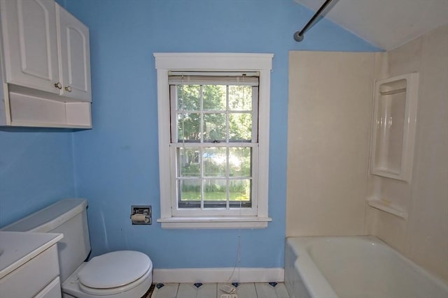 112 Harmon Ave, Springfield, MA 01118 - bathroom with plenty of natural light, vanity, tile patterned floors, lofted ceiling, and shower / washtub combination