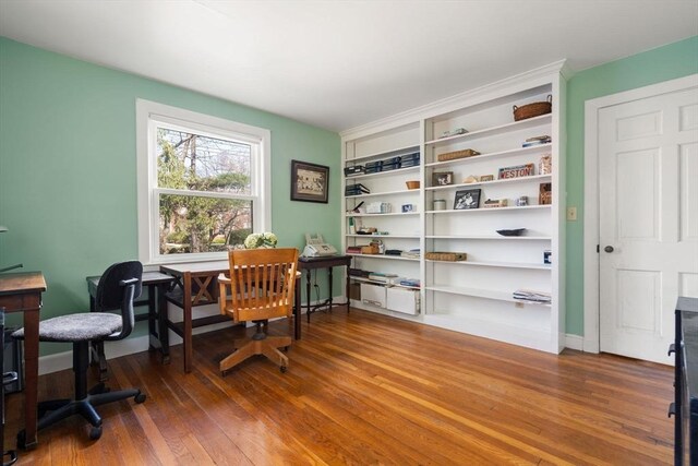 office with hardwood / wood-style floors