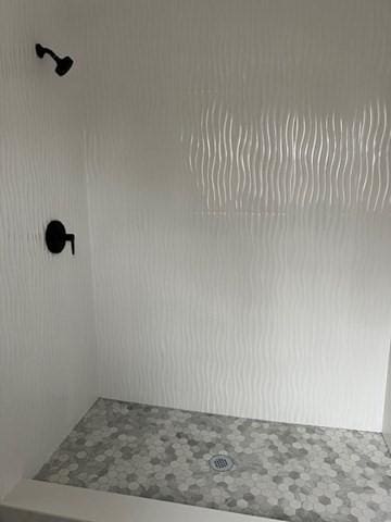 interior details with walk in shower