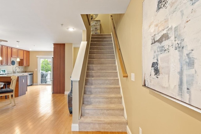 15 Coates Ln Unit 15, Haverhill, MA 01835 - stairway with wood finished floors, recessed lighting, and baseboards