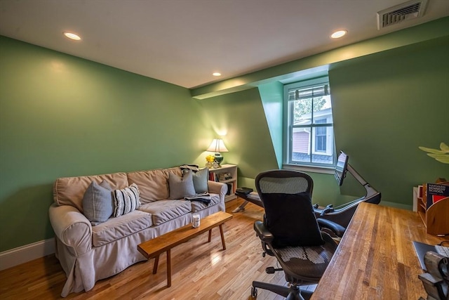745-A Massachusetts Ave Unit A, Arlington, MA 02476 - office area featuring wood finished floors, recessed lighting, and baseboards
