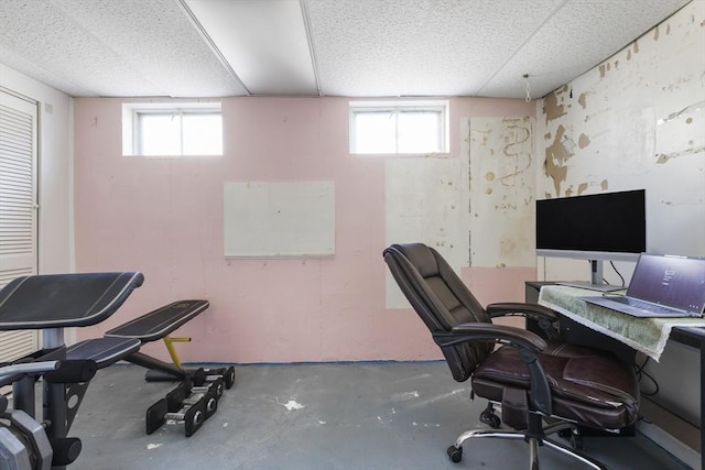 office featuring plenty of natural light and concrete floors