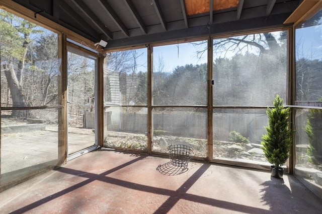 view of unfurnished sunroom