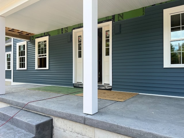 exterior space with covered porch