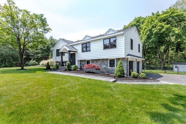 2 Overlook Rd, Canton, MA 02021 - view of front of home featuring asphalt driveway and stone siding