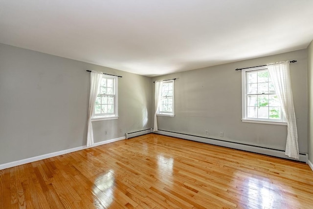 759 Williams St, Longmeadow, MA 01106 - empty room featuring healthy amount of natural light, light wood-type flooring, and a baseboard radiator
