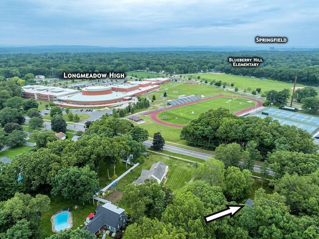 759 Williams St, Longmeadow, MA 01106 - aerial view of a heavily wooded area