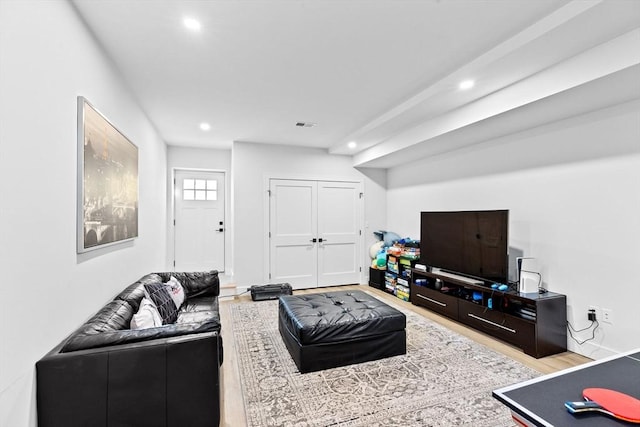 living room featuring hardwood / wood-style floors