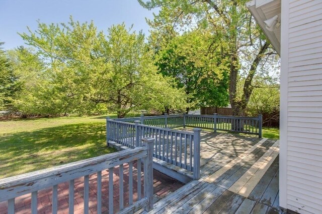 deck with a lawn