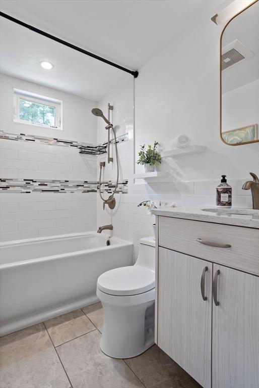13 Long Ridge Rd, Acton, MA 01720 - full bathroom featuring shower / tub combination, vanity, and tile patterned flooring