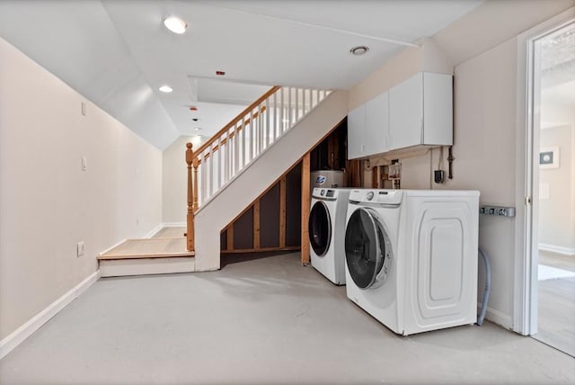 13 Long Ridge Rd, Acton, MA 01720 - laundry room featuring independent washer and dryer, cabinet space, and recessed lighting