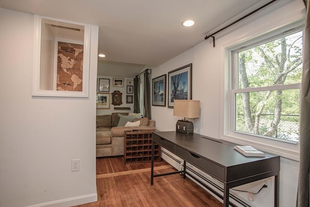 37 Raleigh Rd, Weymouth, MA 02189 - corridor featuring wood finished floors, recessed lighting, and an office area