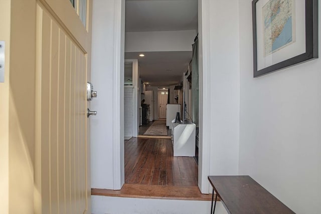 37 Raleigh Rd, Weymouth, MA 02189 - corridor with wood-type flooring and recessed lighting