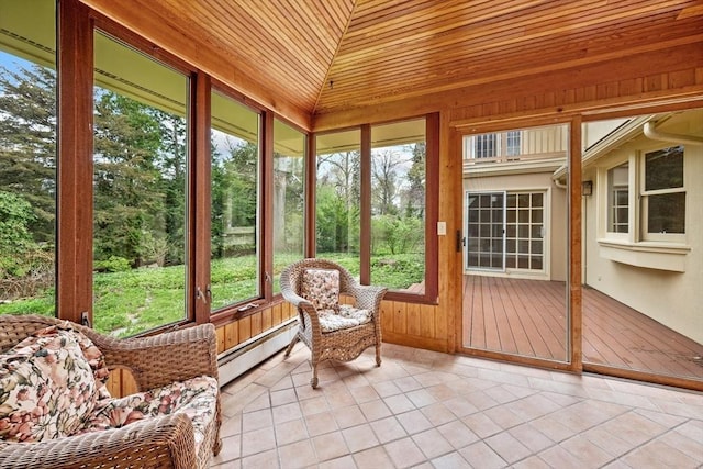 sunroom / solarium with baseboard heating