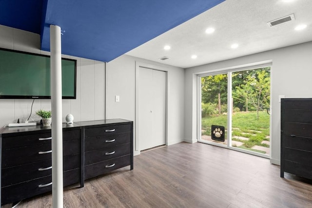 410 Central St, Acton, MA 01720 - bedroom featuring wood finished floors, access to outside, and recessed lighting