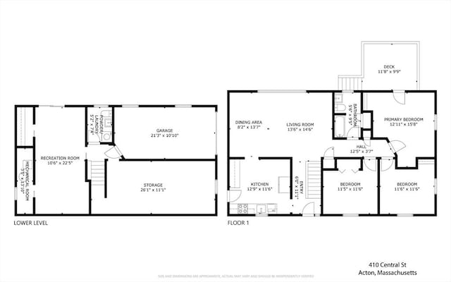 410 Central St, Acton, MA 01720 - view of floor plan / room layout