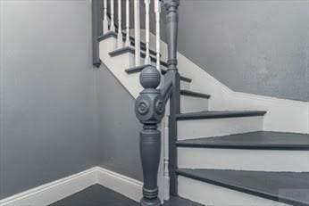 stairs with baseboards