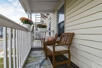 balcony featuring a porch