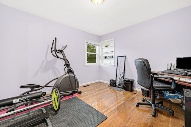 office space featuring light wood-type flooring