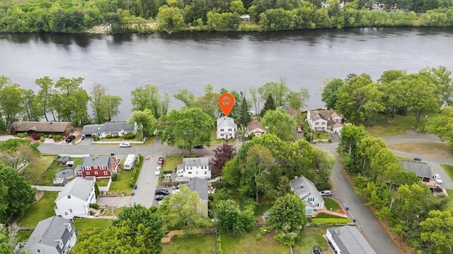 15 Dale St, Methuen, MA 01844 - aerial overview of property's location with a large body of water and nearby suburban area