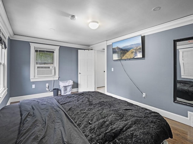22 2nd Ave, Leominster, MA 01453 - bedroom featuring baseboards, crown molding, and cooling unit