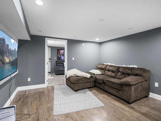 22 2nd Ave, Leominster, MA 01453 - living area with wood finished floors, baseboards, and recessed lighting