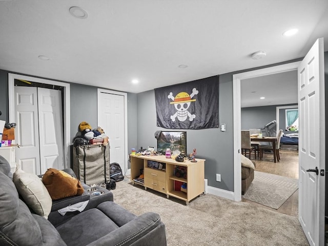 22 2nd Ave, Leominster, MA 01453 - living area with carpet, baseboards, and recessed lighting