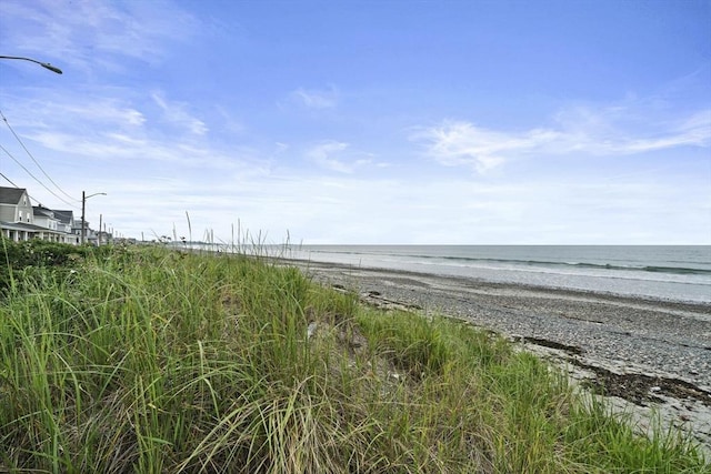 view of water feature with a view of the beach