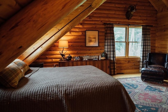 15 Stephanie Ln, Peru, MA 01235 - bedroom featuring wood-type flooring and log walls