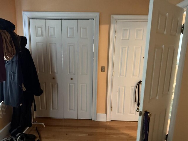 doorway featuring light wood-style floors