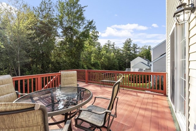 14 Harbor Light Rd, Leominster, MA 01453 - wooden terrace with outdoor dining space