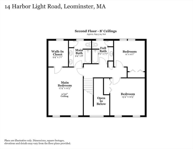 14 Harbor Light Rd, Leominster, MA 01453 - view of property floor plan