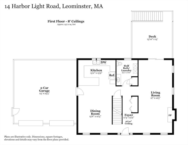 14 Harbor Light Rd, Leominster, MA 01453 - view of property floor plan
