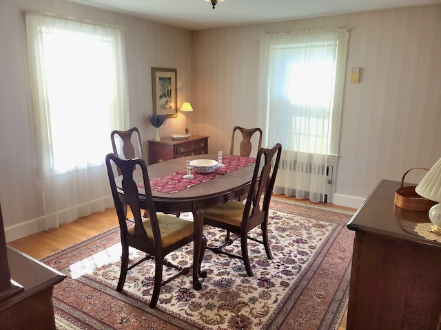 dining area featuring hardwood / wood-style flooring