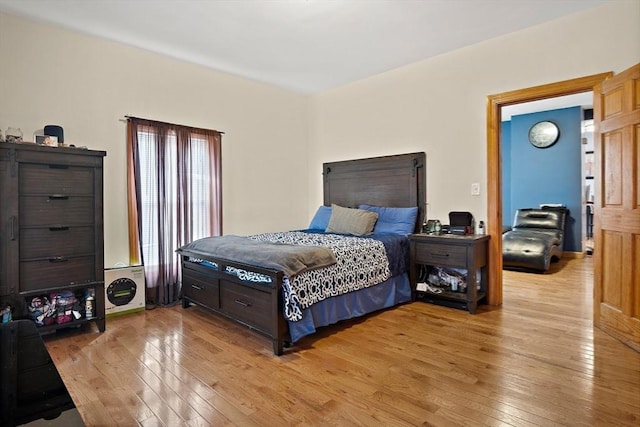 bedroom featuring light wood-type flooring