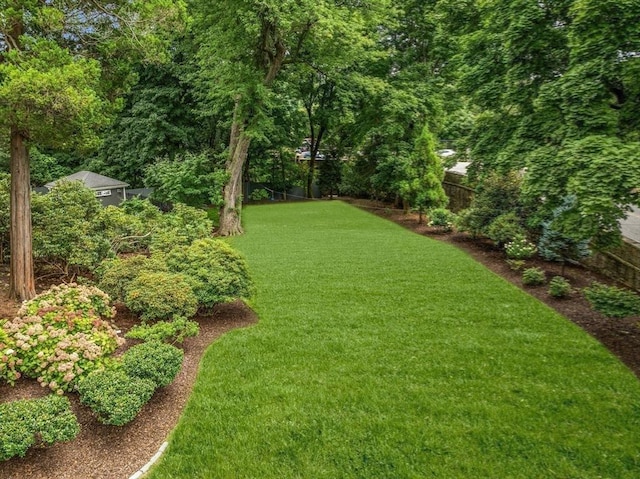view of yard with fence