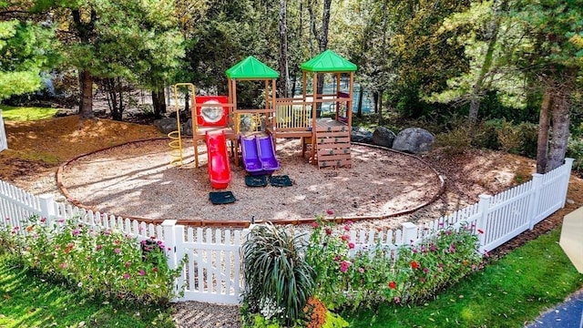 communal playground featuring fence private yard