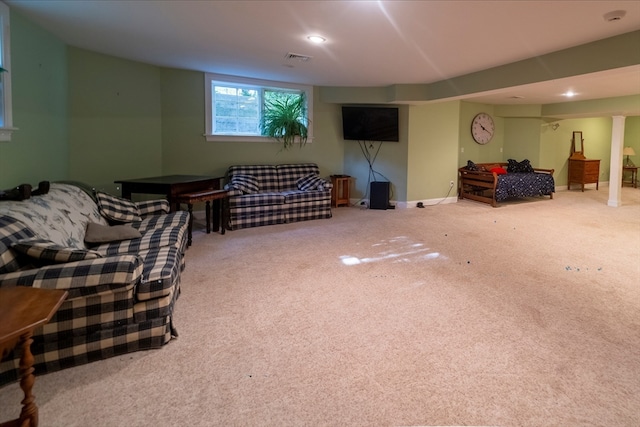 view of carpeted living room